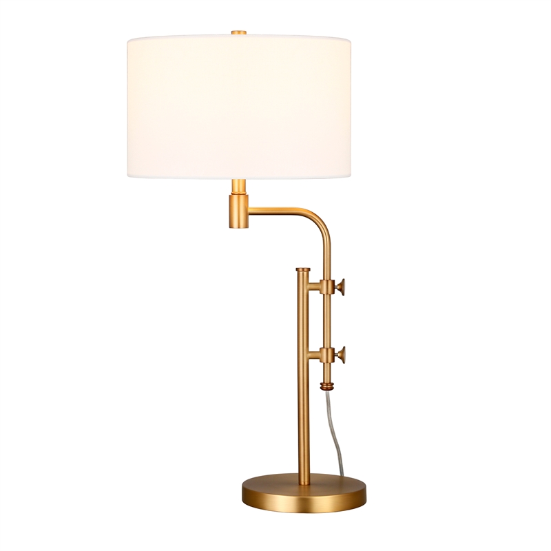 Maklaine Industrial Height-Adjustable Brass Table Lamp