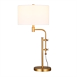 Maklaine Industrial Height-Adjustable Brass Table Lamp