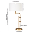 Maklaine Industrial Height-Adjustable Brass Table Lamp