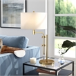Maklaine Industrial Height-Adjustable Brass Table Lamp