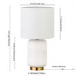 Maklaine Contemporary Ceramic Mini Accent Lamp in Matte White