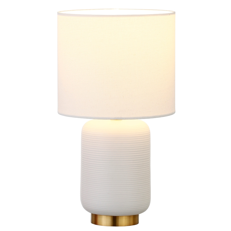 Maklaine Contemporary Ceramic Mini Accent Lamp in Matte White