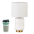 Maklaine Contemporary Ceramic Mini Accent Lamp in Matte White