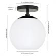 Maklaine Contemporary Semi Flush Mount Ceiling Light in Matte Black