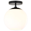 Maklaine Contemporary Semi Flush Mount Ceiling Light in Matte Black