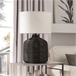 Maklaine Contemporary Oversized Rattan Table Lamp in Black