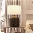Maklaine Contemporary Oversized Rattan Table Lamp in Black