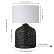 Maklaine Contemporary Oversized Rattan Table Lamp in Black
