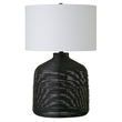 Maklaine Contemporary Oversized Rattan Table Lamp in Black