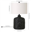 Maklaine Contemporary Rattan Table Lamp in Black
