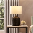 Maklaine Contemporary Rattan Table Lamp in Black