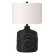 Maklaine Contemporary Rattan Table Lamp in Black