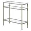 Maklaine Contemporary Rectangular Side Table in Satin Nickel