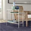 Maklaine Contemporary Rectangular Side Table in Satin Nickel