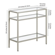 Maklaine Contemporary Rectangular Side Table in Satin Nickel