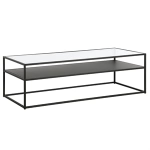 Maklaine Contemporary 54 &quot Coffee Table in Black/Bronze