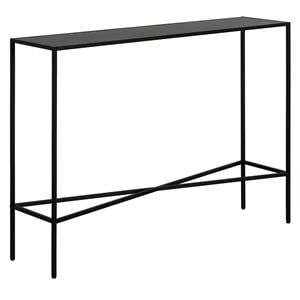Maklaine Steel Black Console Table Rectangular Easy Assembly 42&quotW x 10&quotD x 30&quotH