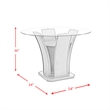 Maklaine Transitional Glass Round Counter Height Dining Table in Walnut