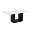 Maklaine Transitional Marble 5PC Dining Set with Blue Chairs in White