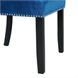 Maklaine Transitional Marble 5PC Dining Set with Blue Chairs in White