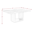 Maklaine Transitional Marble 5PC Dining Set with Blue Chairs in White