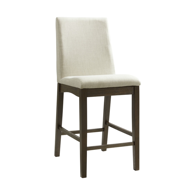Maklaine Transitional Wood Counter Height Side Chair Set in Walnut