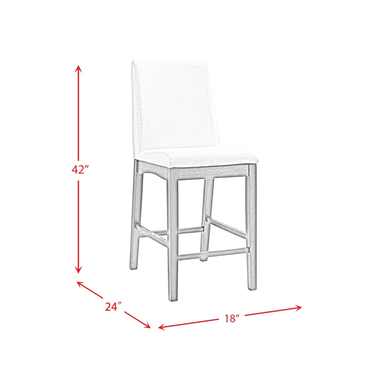 Maklaine Transitional Wood Counter Height Side Chair Set in Walnut