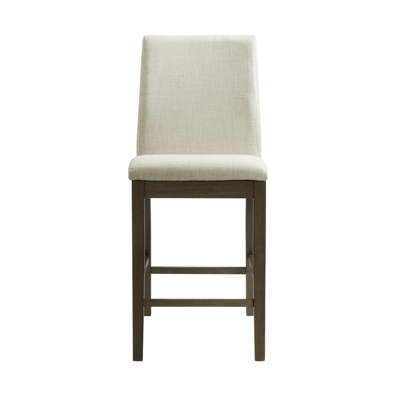 Maklaine Transitional Wood Counter Height Side Chair Set in Walnut