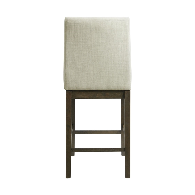 Maklaine Transitional Wood Counter Height Side Chair Set in Walnut