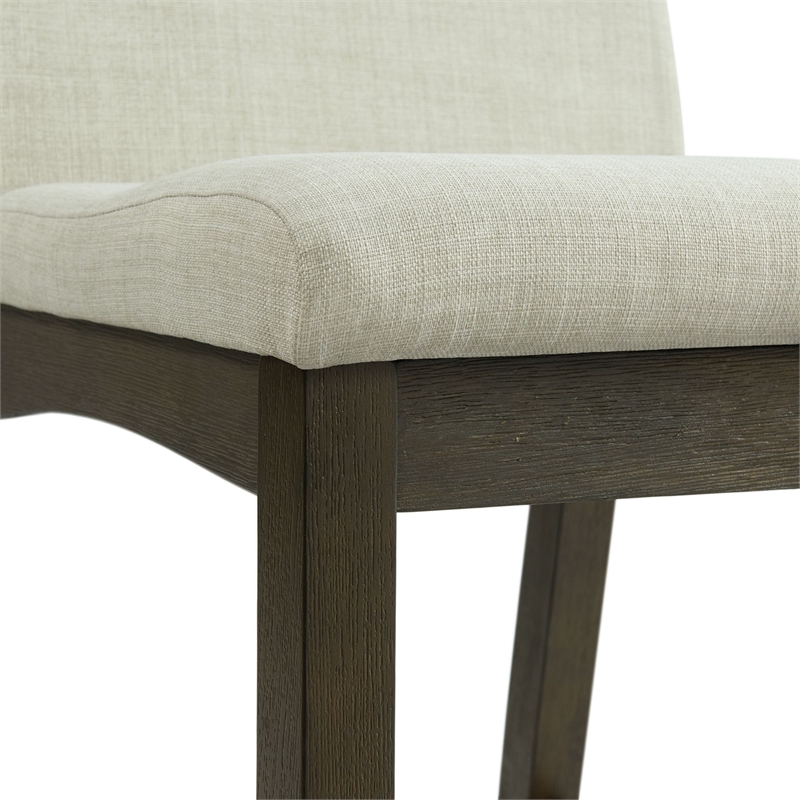 Maklaine Transitional Wood Counter Height Side Chair Set in Walnut