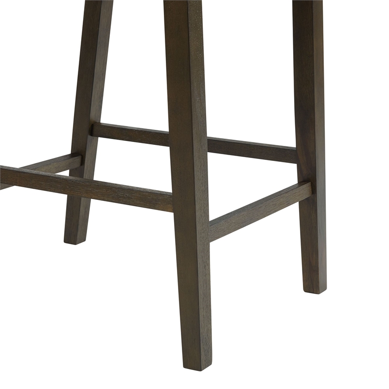 Maklaine Transitional Wood Counter Height Side Chair Set in Walnut