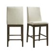 Maklaine Transitional Wood Counter Height Side Chair Set in Walnut
