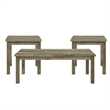Maklaine Transitional Wood 3PC Occasional Table Set with Lift Top in Oak
