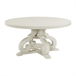 Maklaine Transitional Wood Round Dining Table in White Finish
