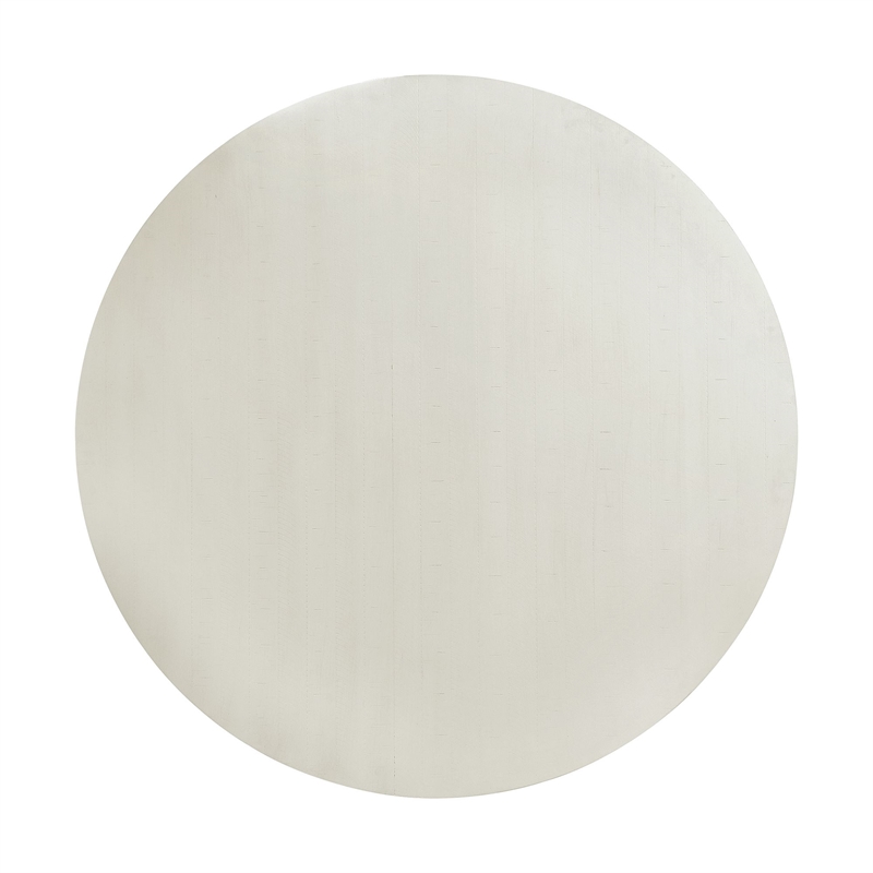 Maklaine Transitional Wood Round Dining Table in White Finish