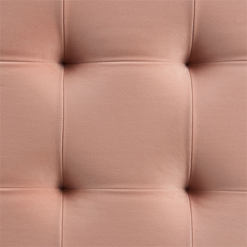 Maklaine Velvet Pink Storage Ottoman Rectangular Tufted 49.5