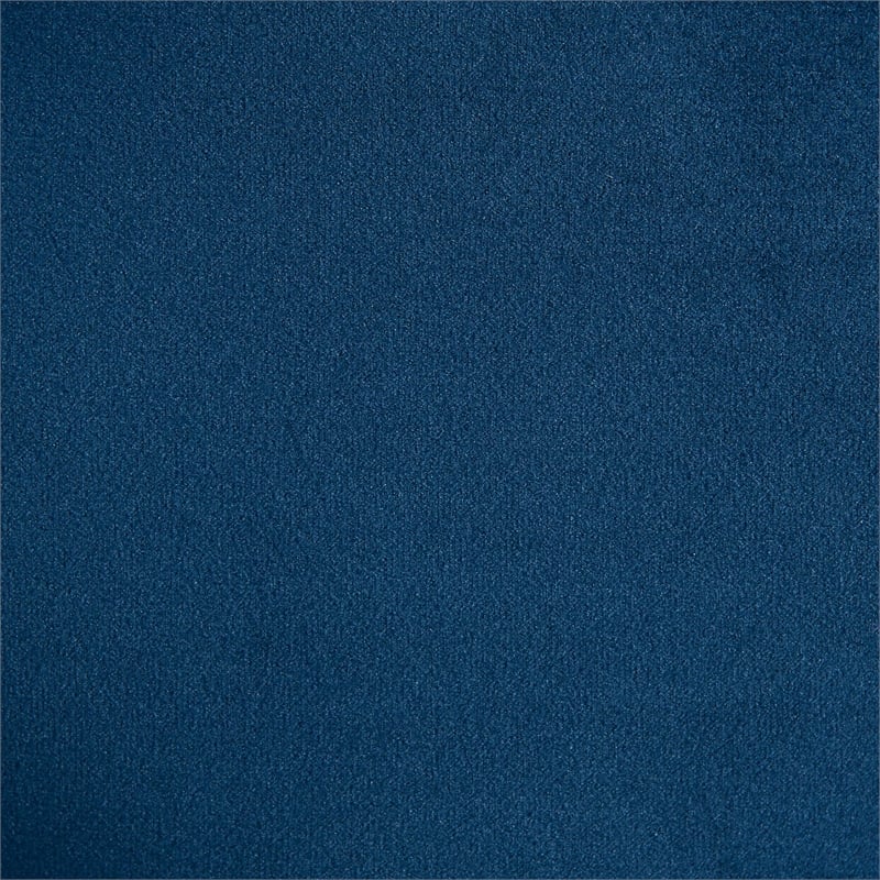 Maklaine Modern Velvet Tufted Storage Ottoman in Blue Finish