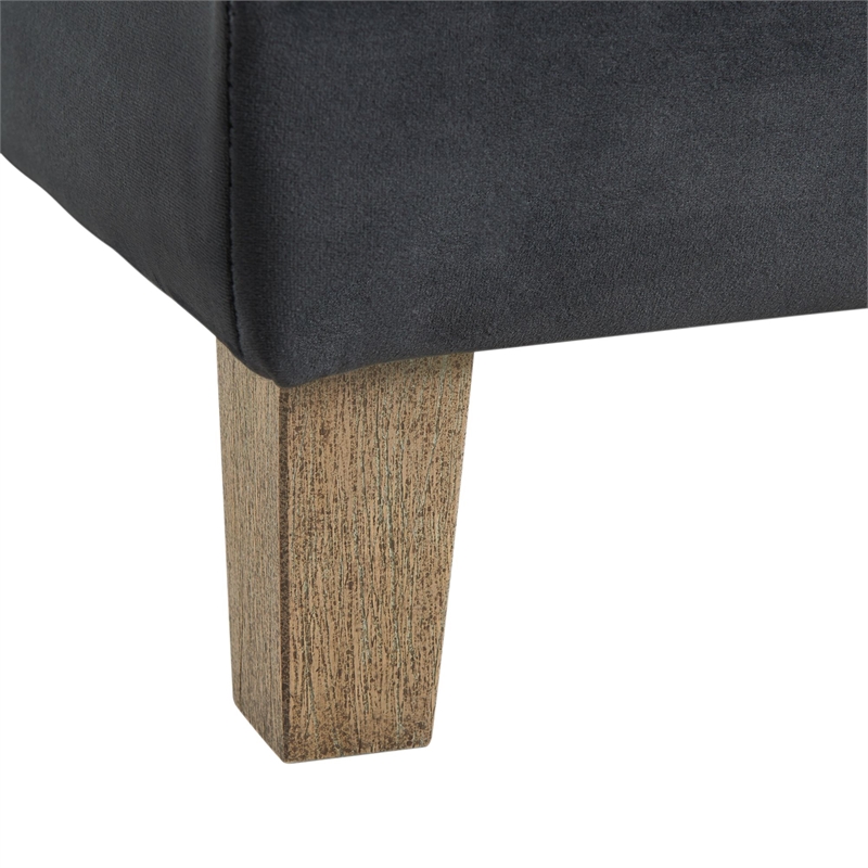 Maklaine Modern Velvet Tufted Storage Ottoman in Gray Finish
