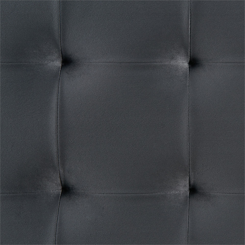 Maklaine Modern Velvet Tufted Storage Ottoman in Gray Finish