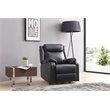 Maklaine Contemporary Faux Leather Rocker Recliner in Black Finish