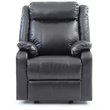 Maklaine Contemporary Faux Leather Rocker Recliner in Black Finish
