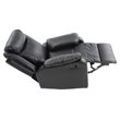 Maklaine Contemporary Faux Leather Rocker Recliner in Black Finish