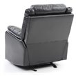 Maklaine Contemporary Faux Leather Rocker Recliner in Black Finish