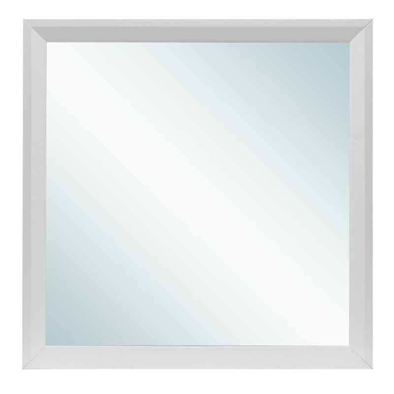 Maklaine Transitional Engineered Wood/Wood Veneers Mirror in White