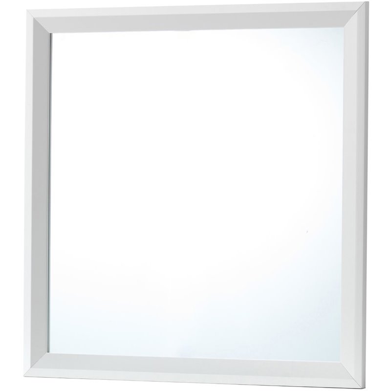 Maklaine Transitional Engineered Wood/Wood Veneers Mirror in White