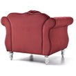 Maklaine Transitional Tufted Velvet Chair in Burgundy Finish