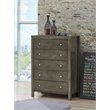Maklaine Transitional Engineered Wood 5 Drawer Chest in Gray