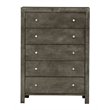 Maklaine Transitional Engineered Wood 5 Drawer Chest in Gray