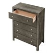 Maklaine Transitional Engineered Wood 5 Drawer Chest in Gray
