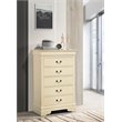 Maklaine Traditional Engineered Wood 5-Drawers Bedroom Chest in Beige
